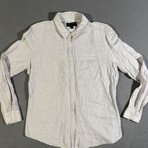 Banana Republic Linen Soft‎ Wash Button Down Shirt Mens Long Sleeve Casual Large